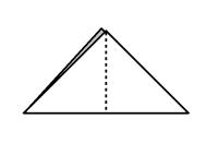 作り方２　表を内側に三角に折る。